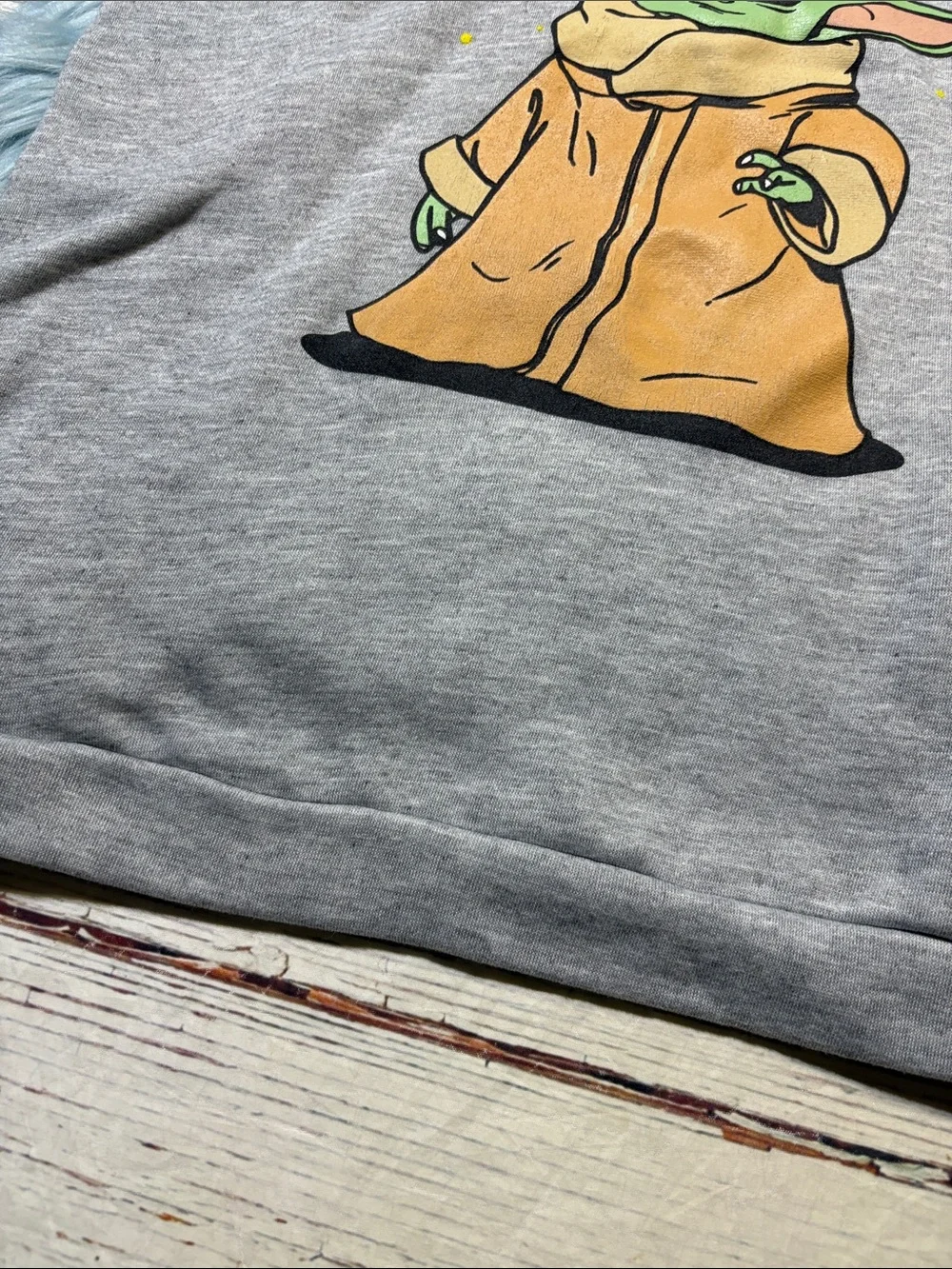 Star Wars Gray Raglan Kids Hoodie with Grogu Graphic Sz 18/20